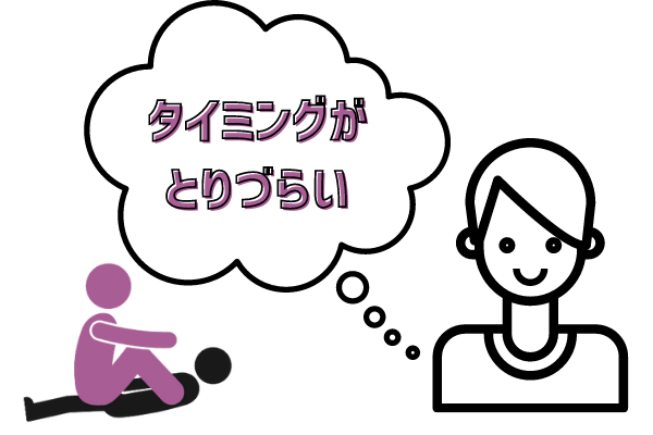タイミングがとりづらい